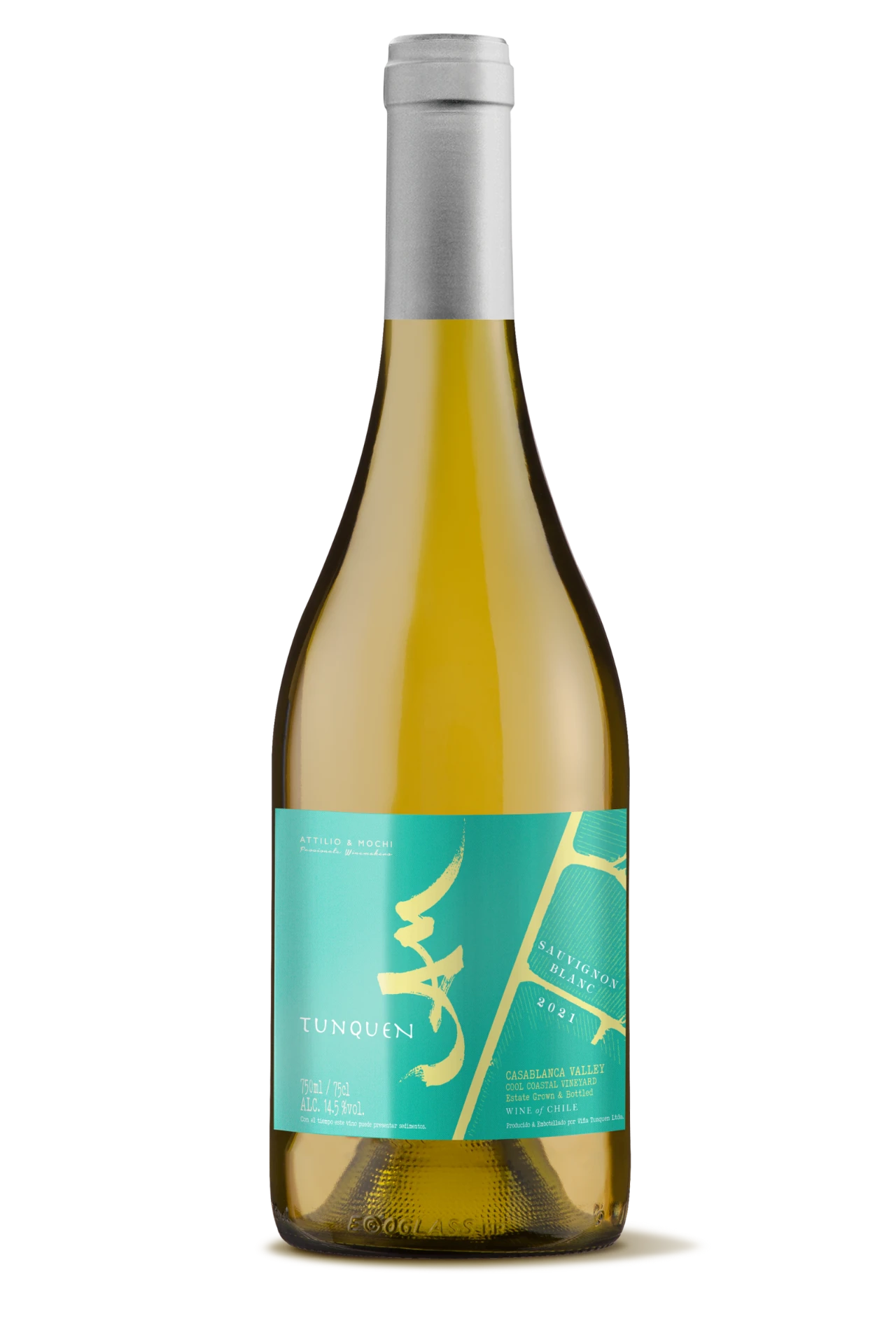 Botella de Tunquen Sauvignon Blanc 2025 de Attilio & Mochi